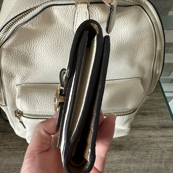Coach Ivory Mini Backpack with Gold Accents / Bifold Wallet Included - Picture 11 of 16